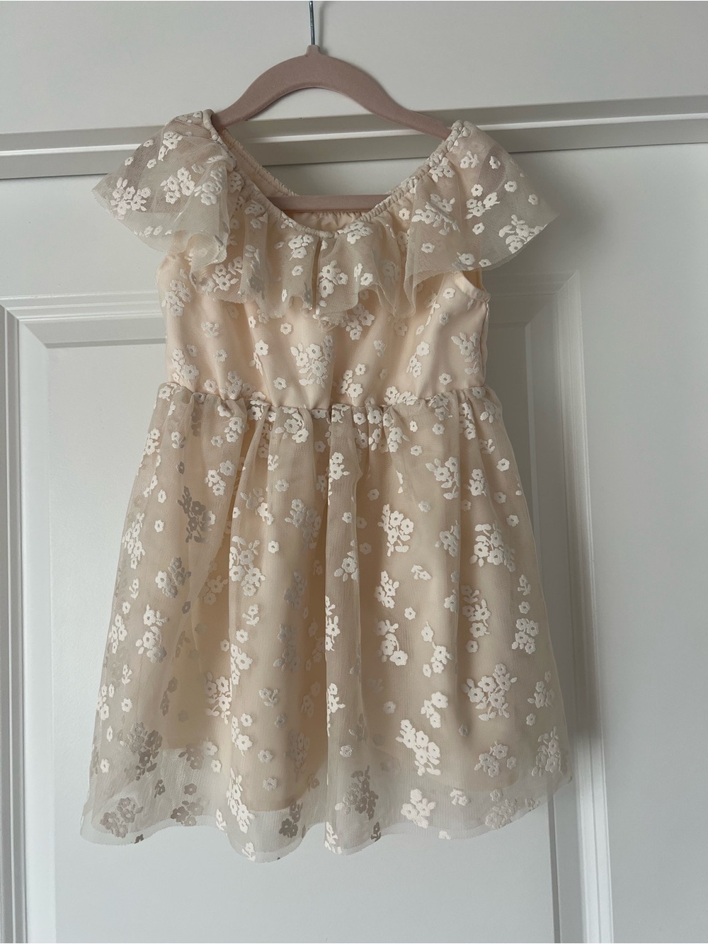 H&M Girls Cream Floral Tulle Party Dress size 3T